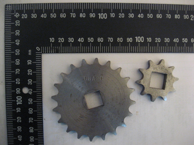 Звездочка привода квадратного вала (комплект 2 шт.) Z=10 и Z=20