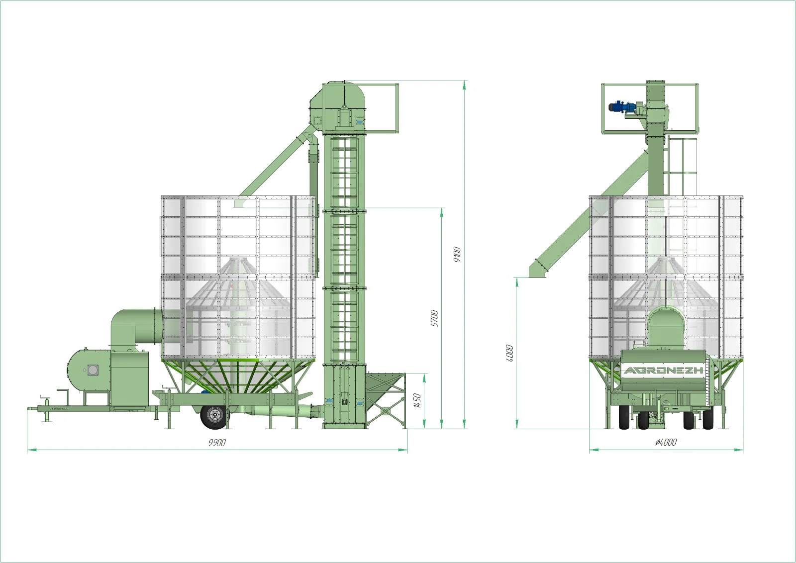 Мобильная зерносушилка Agronezh M40 купить, цена