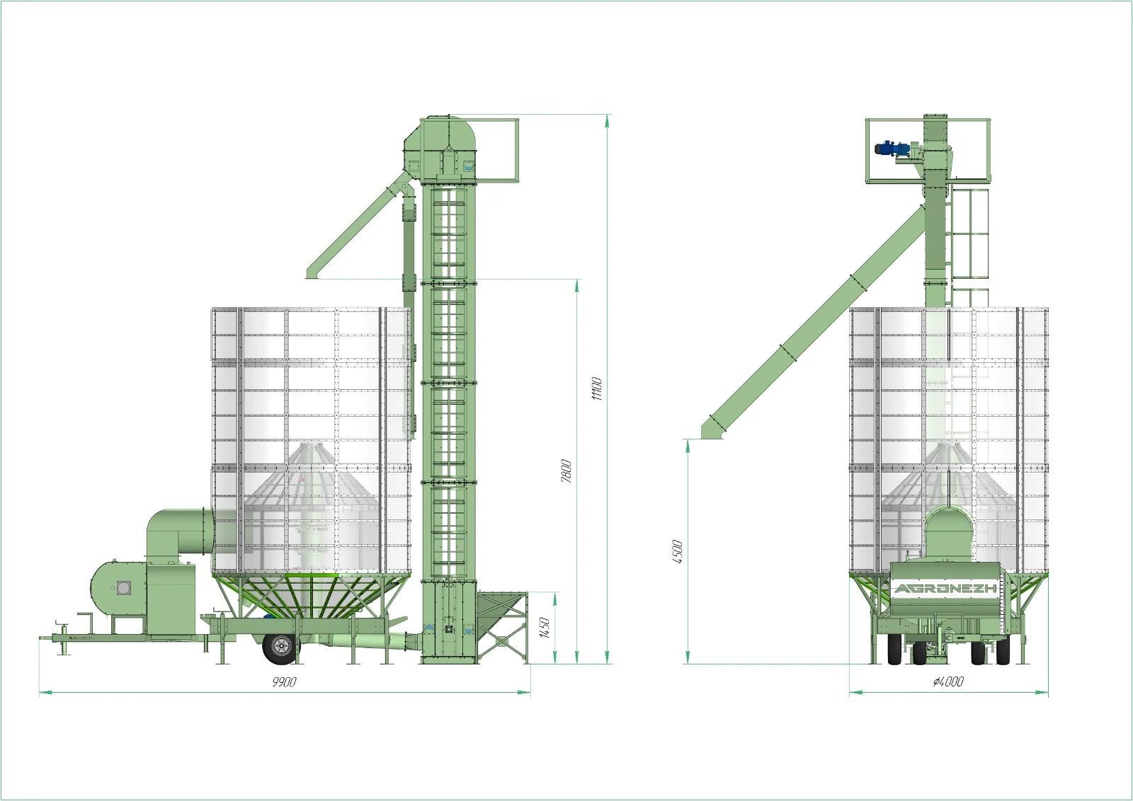 Мобильная зерносушилка Agronezh M50 купить, цена